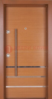 Коричневая входная дверь c МДФ панелью ЧД-31 в частный дом в Смоленске