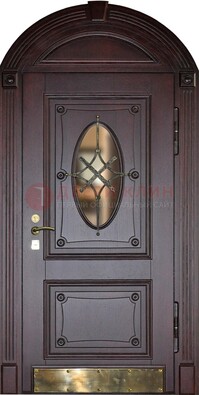 Арочная металлическая дверь с виноритом ДА-38 в Смоленске