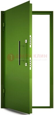 Зеленая металлическая бронированная дверь ДБ-8 в Смоленске