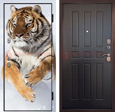 Металлическая дверь с фотопечатью тигра ДФ-1 в Смоленске