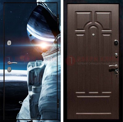 Стальная дверь с фотопечатью космонавта ДФ-4 в Смоленске