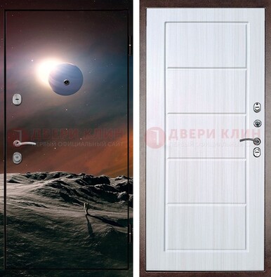 Стальная дверь с фотопечатью планет ДФ-8 в Мурманске