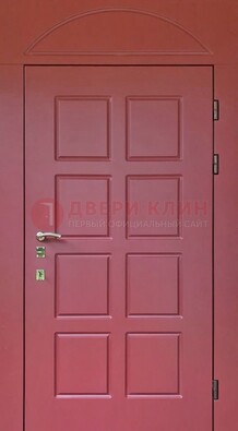 Красная стальная дверь с верхней фрамугой ДФГ-13 в Смоленске