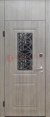 Металлическая дверь Винорит стекло и ковка с фрамугой ДФГ-33 в Смоленске