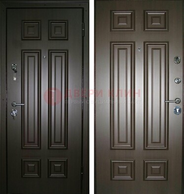 Темная металлическая дверь с МДФ ДМ-136 в квартиру в Смоленске