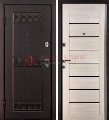 Темная стальная дверь с МДФ ДМ-147 для улицы в Смоленске
