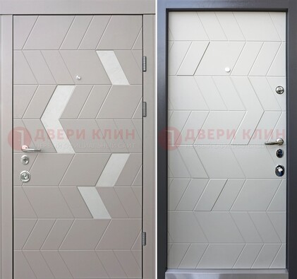Темная металлическая дверь со светлой МДФ внутри ДМ-203 в Смоленске