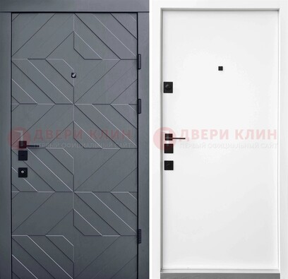 Темная уличная дверь с филенчатой МДФ внутри ДМ-205 в Смоленске