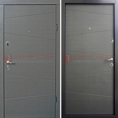 Темная стальная дверь с филенчатой МДФ ДМ-228 в Смоленске