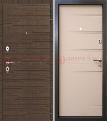 Коричневая  железная дверь c фрезерованной МДФ ДМ-248 в Смоленске