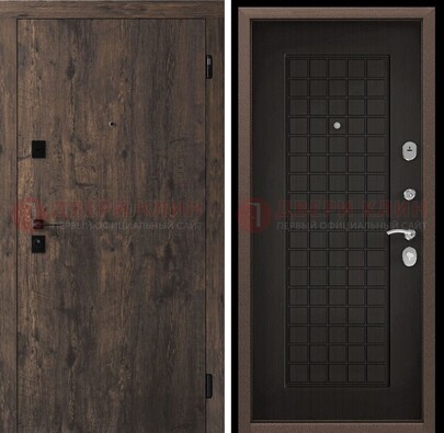 Металлическая коричневая дверь с МДФ темным внутри ДМ-286 в Смоленске