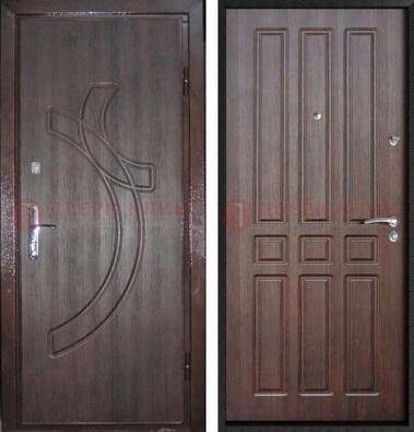 Коричневая железная дверь с МДФ и узором ДМ-345 в Орехово-Зуево