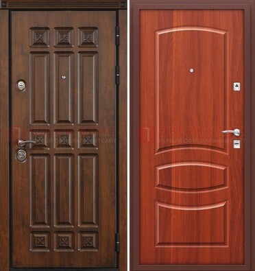 Темная металлическая дверь с МДФ и узором ДМ-364 в Смоленске