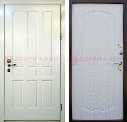 Белая стальная дверь с МДФ в квартиру ДМ-378 в Смоленске