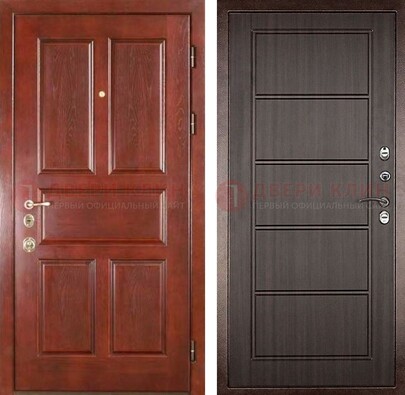Красная металлическая дверь с МДФ в квартиру ДМ-387 в Смоленске