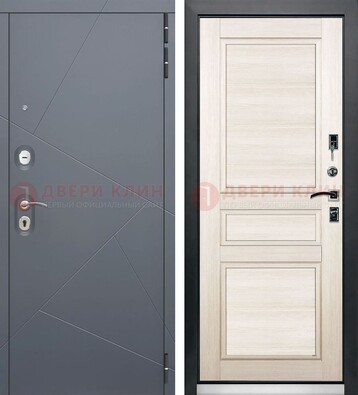 Серая железная дверь с панелями МДФ ДМ-422 в Смоленске