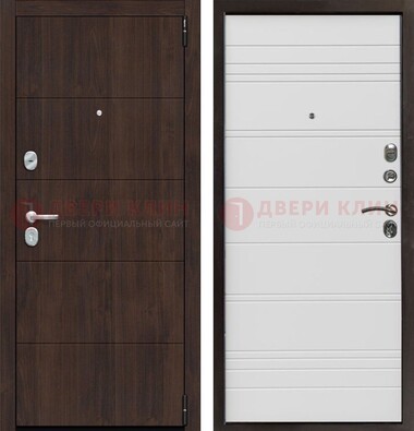 Темная квартирная дверь с МДФ хайтек ДМ-451 в Чебоксарах