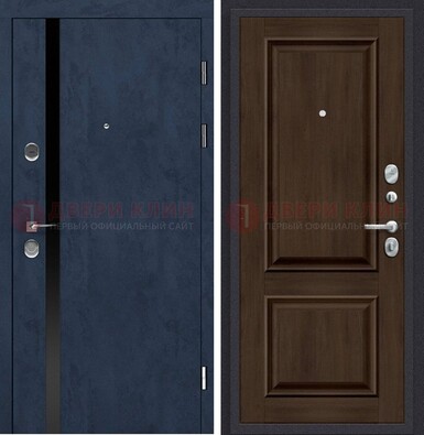 Синяя входная дверь МДФ с обеих сторон ДМ-473 в Смоленске