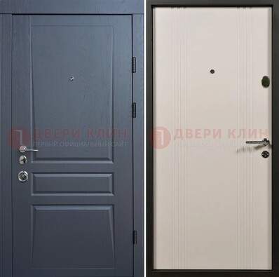 Темно-серая стальная дверь с МДФ хайтек ДМ-481 в Смоленске