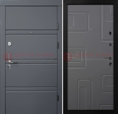 Серая металлическая дверь с МДФ в квартиру ДМ-485 в Смоленске