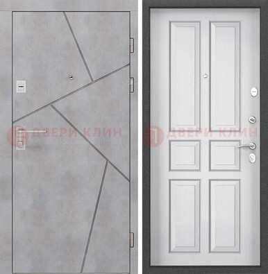 Светлая железная дверь в квартиру с МДФ ДМ-489 в Перми