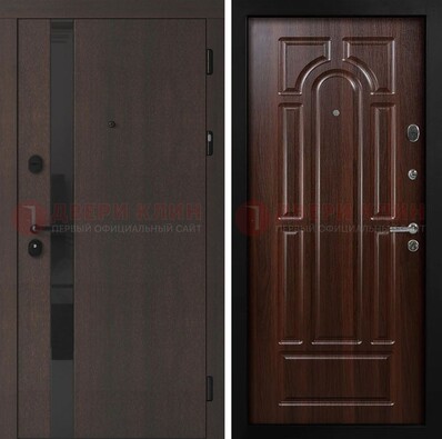 Темная входная дверь с МДФ панелями в квартиру ДМ-499 в Мурманске