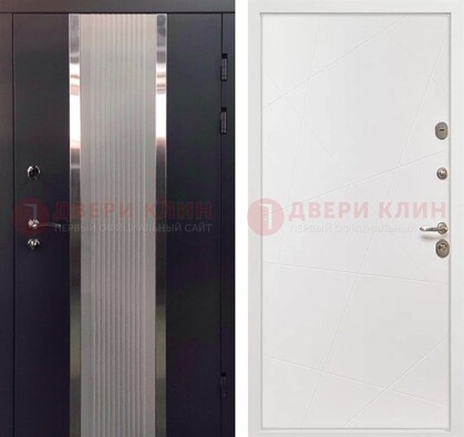 Темная металлическая дверь в квартиру МДФ с двух сторон ДМ-512 в Смоленске