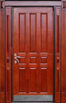 Красная входная дверь для улицы с МДФ ДМ-532 в Смоленске