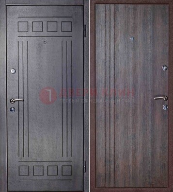 Темная стальная дверь с МДФ с рисунком ДМ-83 в Смоленске