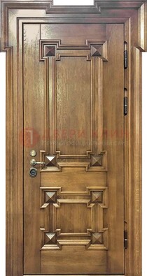 Филенчатая железная дверь с массивом дуба ДМД-56 в Смоленске