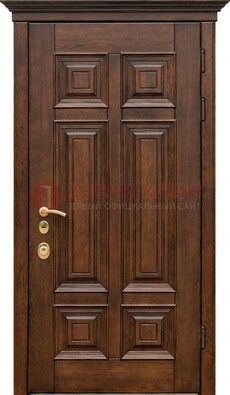 Филенчатая железная дверь с массивом дуба ДМД-68 в Смоленске