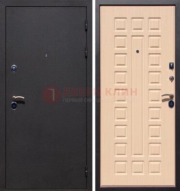Черная стальная дверь с порошковым окрасом МДФ внутри ДП-102 в Смоленске