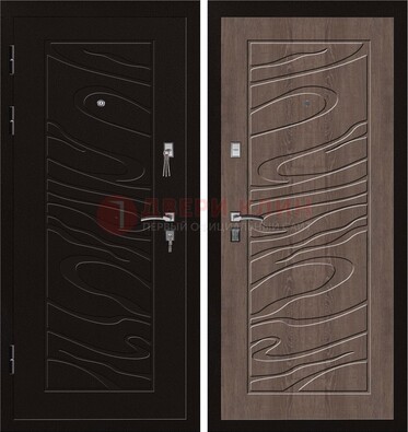 Темная железная дверь с порошковым окрасом ДП-127 в Смоленске