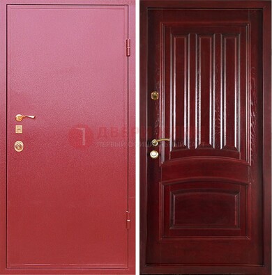 Красная металлическая дверь с порошковым напылением ДП-165 в Смоленске