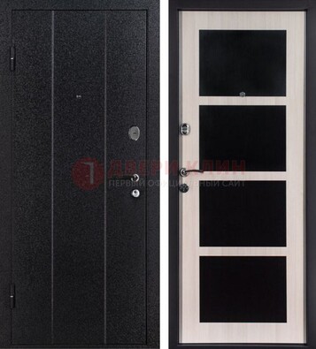 Черная металлическая дверь с порошковым напылением ДП-176 в Смоленске