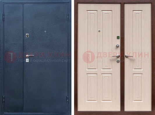Двустворчатая стальная дверь с порошковым напылением и МДФ ДП-239 в Смоленске