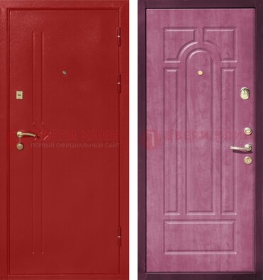 Красная входная дверь с порошковым напылением ДП-240 в Волжском
