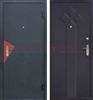 Черная входная дверь с порошковым напылением и узором внутри ДП-241 в Смоленске