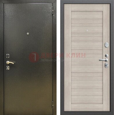 Стальная темно-серая дверь с порошковой отделкой и МДФ панелью ДП-278 в Смоленске
