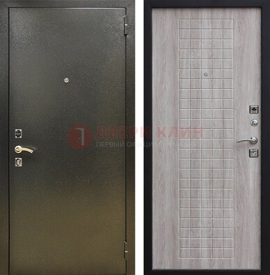 Железная темная дверь с порошковым покрытием и филенчатой МДФ ДП-297 в Смоленске