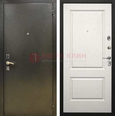 Металлическая темная дверь с порошковым напылением и классической МДФ ДП-298 в Смоленске