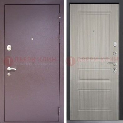 Темная стальная дверь с порошковым окрасом и МДФ ДП-310 в Смоленске