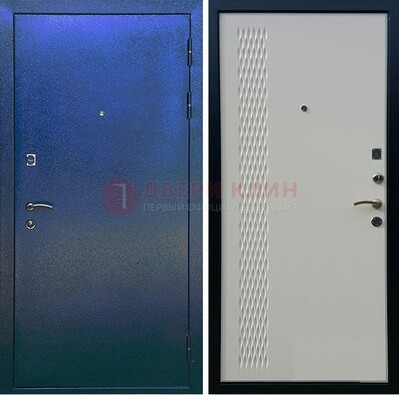 Синяя железная дверь с порошковым напылением ДП-49 в Смоленске