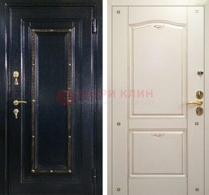 Парадная дверь с золотистым декором ДПР-3 в квартиру в Смоленске
