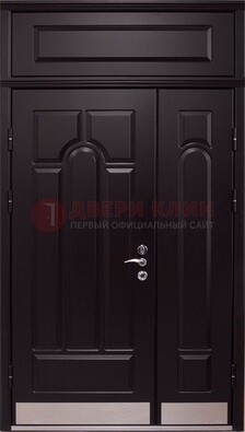 Парадная дверь с металлическими вставками ДПР-47 и фрамугой в Сергиевом Посаде