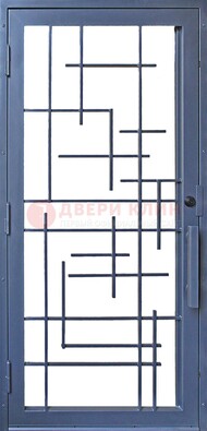Современная железная решетчатая дверь синяя ДР-31 в Смоленске