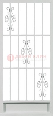 Белая железная решетчатая дверь ДР-9 в Смоленске