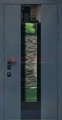 Современная дверь со стеклом для коттеджа ДС-40 в Смоленске