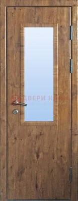 Стальная дверь с МДФ и стеклом для частного дома ДС-49 в Смоленске