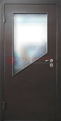 Стальная дверь со стеклом ДС-5 в кирпичный коттедж в Смоленске
